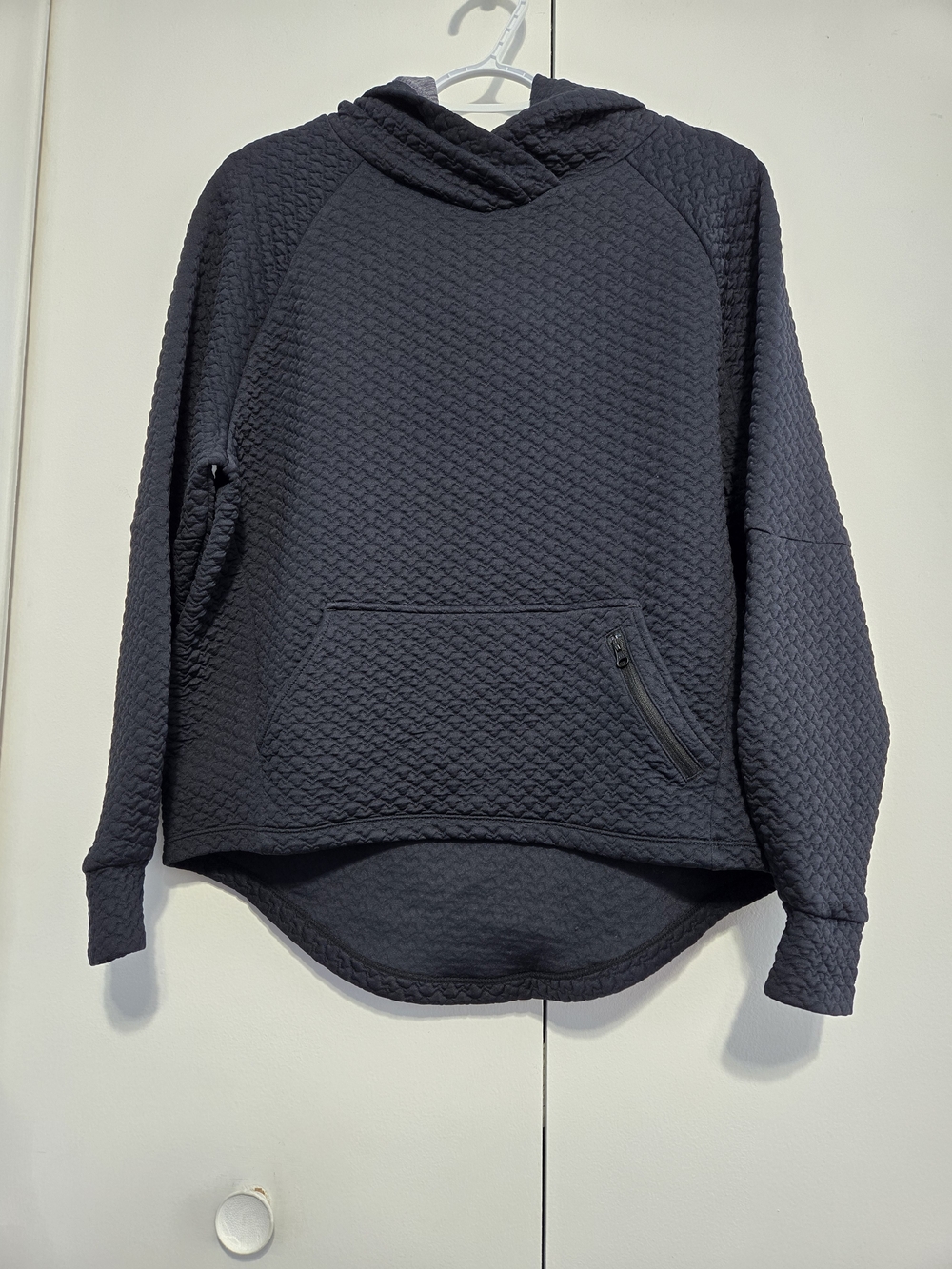 Zella Textured Oversized Hoodie XXS Dark Navy Pullover Athleisure